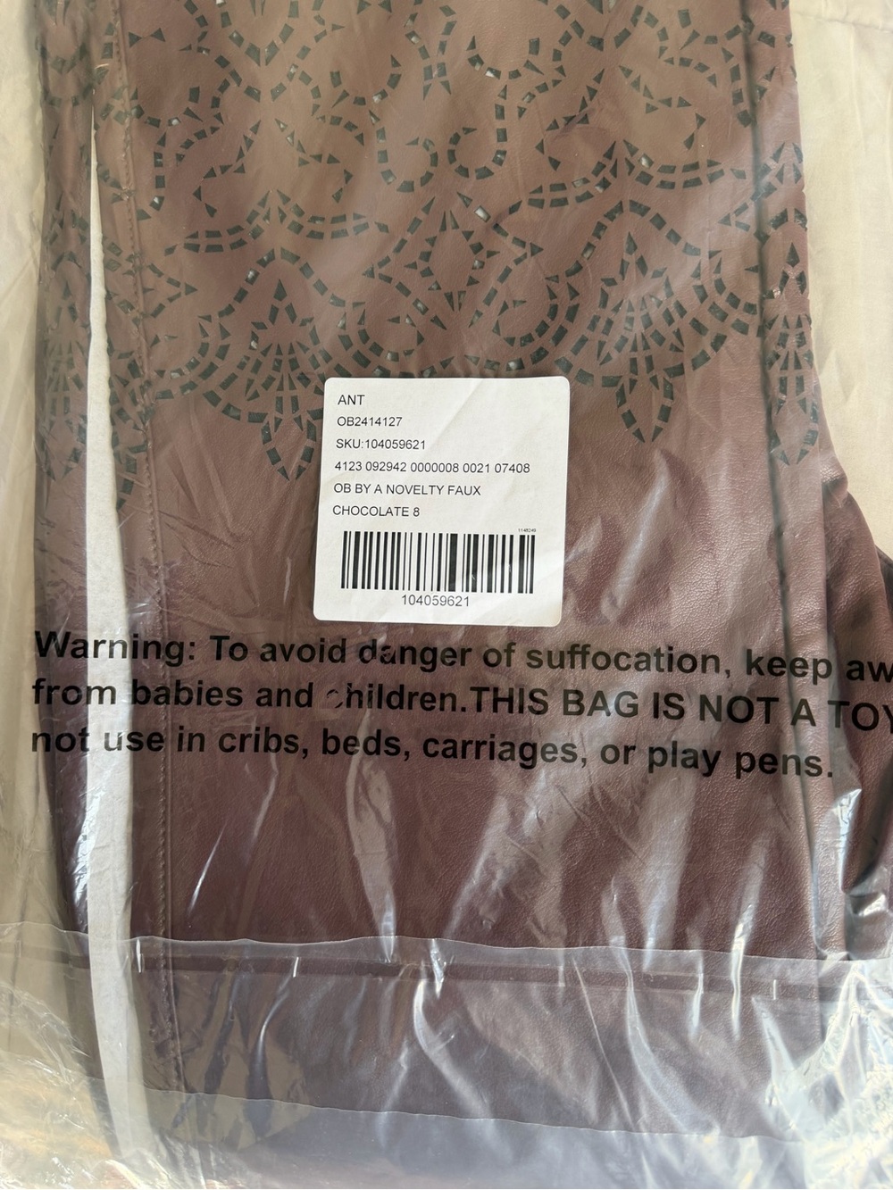 NWT By Anthropologie Faux Leather Slim Flare Pants Chocolate Size 8 - Picture 16 of 16